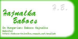 hajnalka babocs business card